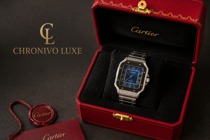 Cartier Santos Automatic Blue Dial Stainless Steel | Chronivo Luxe
