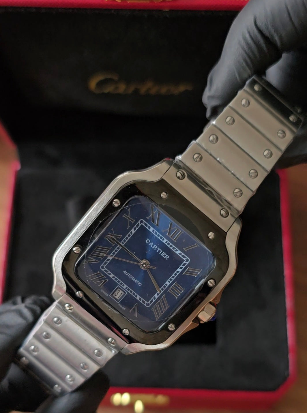 Cartier Santos Automatic Blue Dial Stainless Steel | Chronivo Luxe